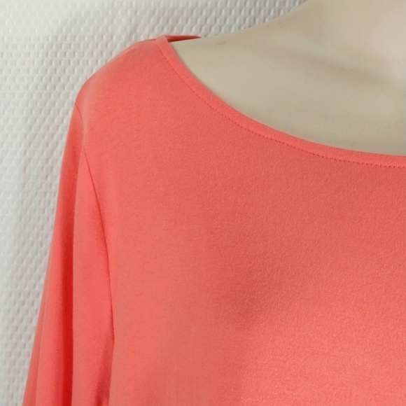 🔵BOGO FREE🔵 Vince Camuto Peach Asymetrical Tunic Top Sz M - Picture 3 of 5